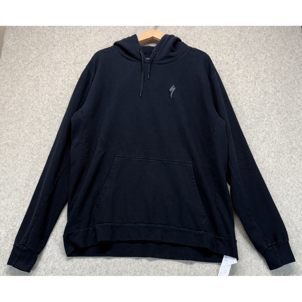 Specialized Mens Twisted Pullover Hoodie Black Long Sleeve Relaxed Fit Logo XL